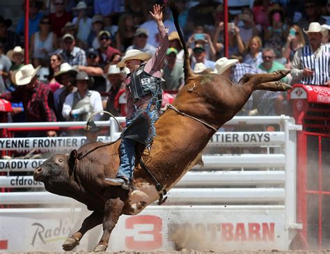 Cheyenne rodeo - A $3 discount is offered on rodeo tickets purchased before July 1. PBR tickets range from $25 – $105 with special Elite Seating and VIP tickets also available at various prices. Carnival Armbands will be $40 per session or $150 for all 10 days. Cheyenne Frontier Days partners with AXS, a global leader in ticketing for the entertainment world. 